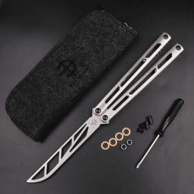 Titanium Alloy Splicing Butterfly Knife With Integrated Handle
