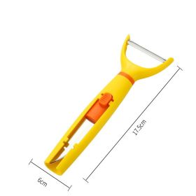 Peeling Knife 2in1 Multifunctional Stainless Steel (Option: Orange yellow)