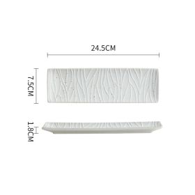 Rectangular Japanese ceramic tableware dishes (Option: Sesame seed-9.5inches)