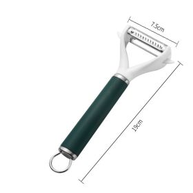 Peeling Knife 2in1 Multifunctional Stainless Steel (Option: Green White2)