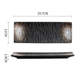 Rectangular Japanese ceramic tableware dishes (Option: Snow White-12inches)